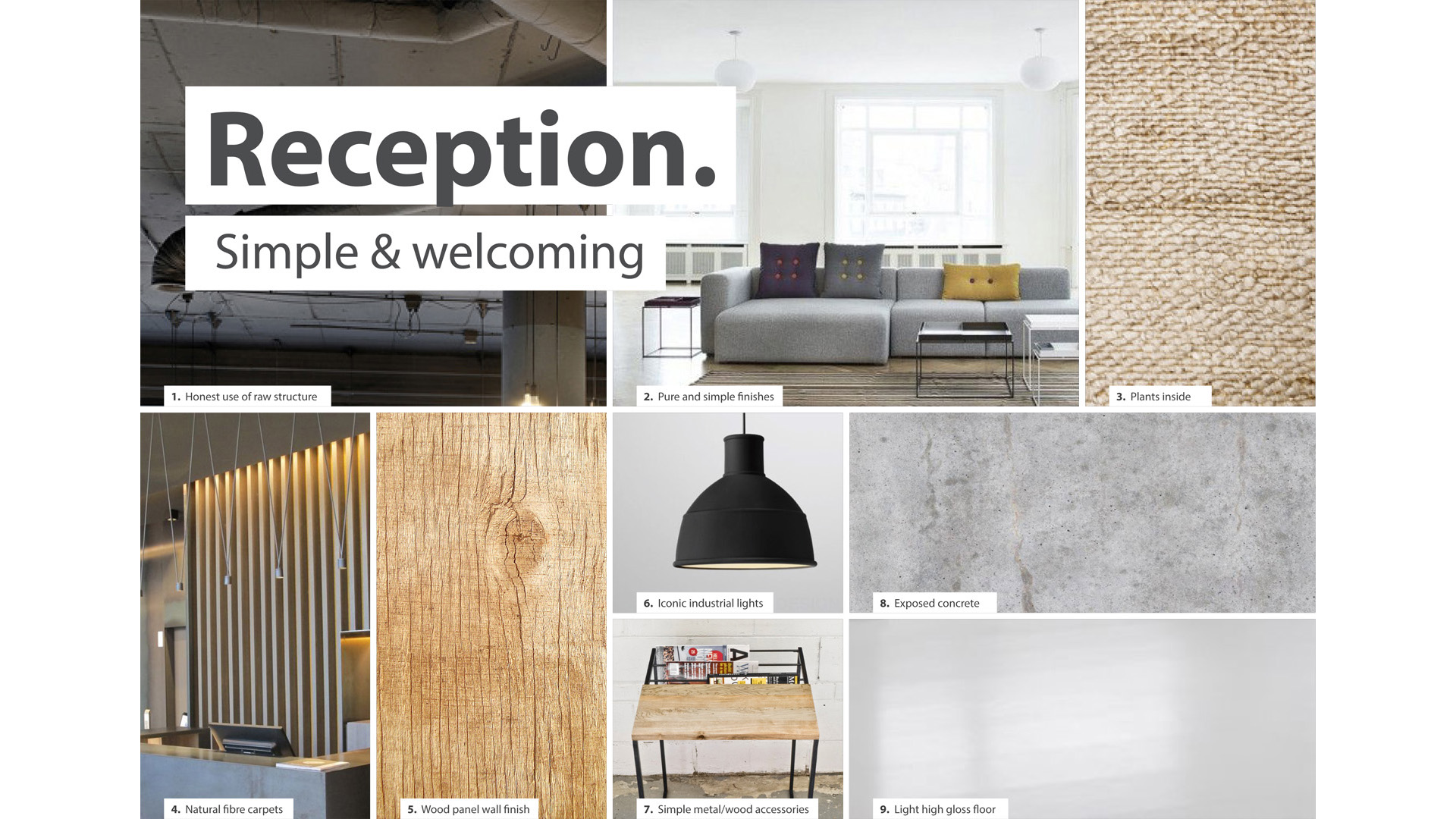 DESIGN MOODBOARD OF RECPETION AREA