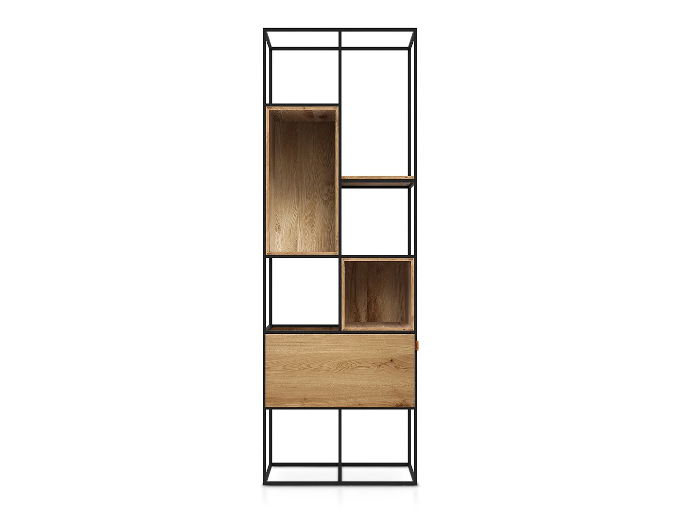 Natural Oak, anthracite powder-coated steel frame.