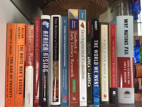 Lindsey credits the pictured books as having helped to develop the mindset and the principles that have led to her work and success.