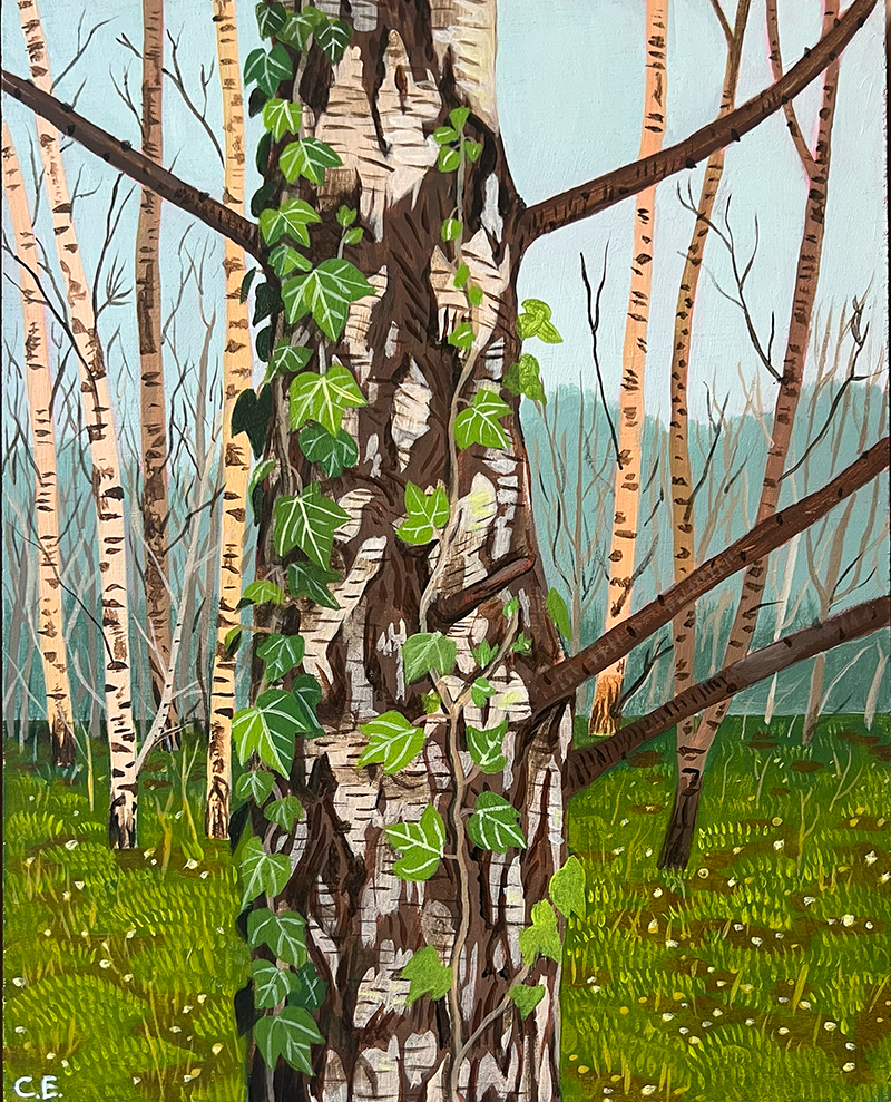 original tree painting by Cat Edinoff