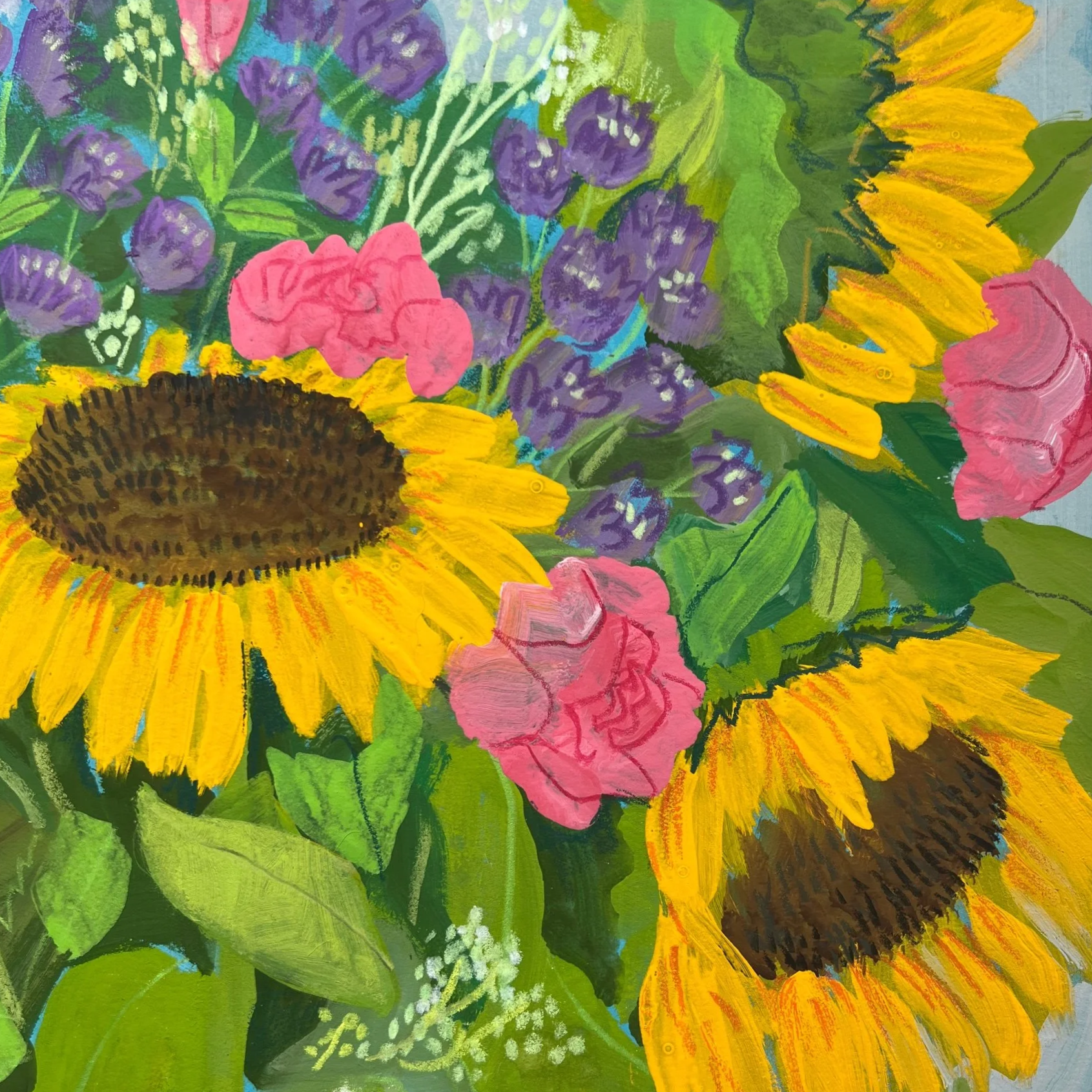 Cat Edinoff - Art Practice - Painting of Sunflowers