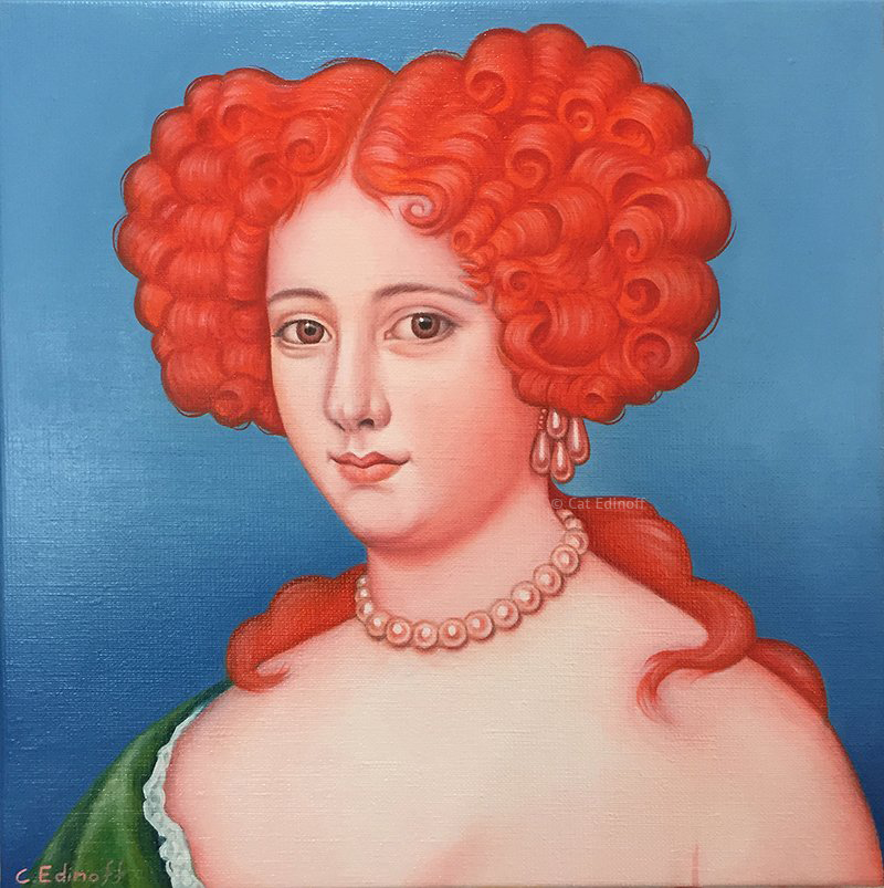 Oil painting portrait by Cat Edinoff