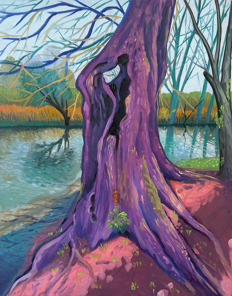 original tree painting by Cat Edinoff
