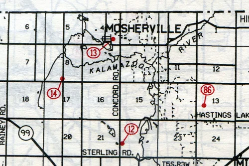 Scipio Twp. T-5-SR-3-W
12… Johnson 13… Mosherville 14… Case 86… Pope (Granger)