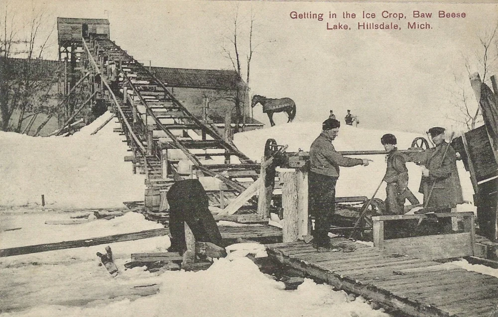 Harvesting Ice at Baw Beese Lake