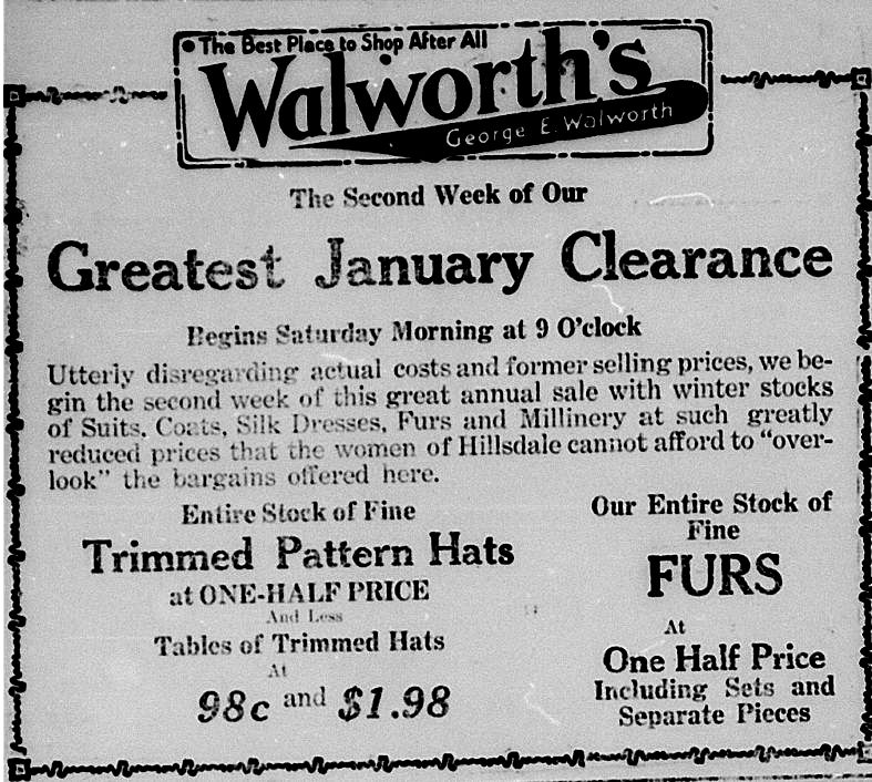  Clearance Sale HDN Jan 3 1918 