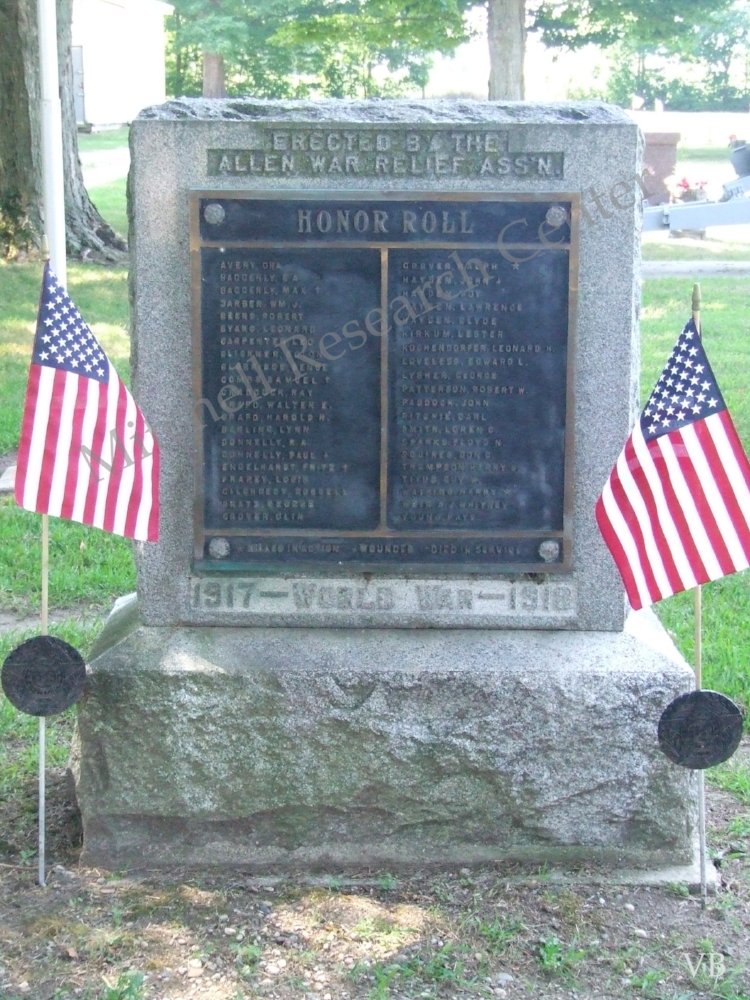  Allen Cemetery WWI Honor Roll 