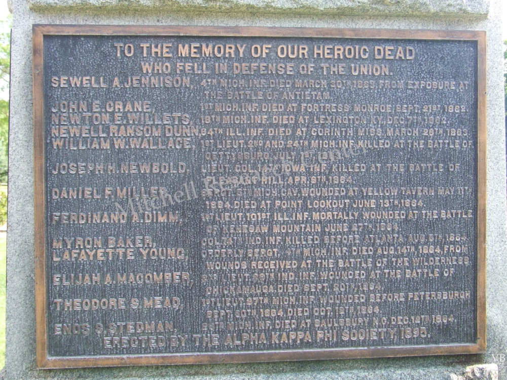  Civil War Monument to Their Heroic Dead At Hillsdale College 