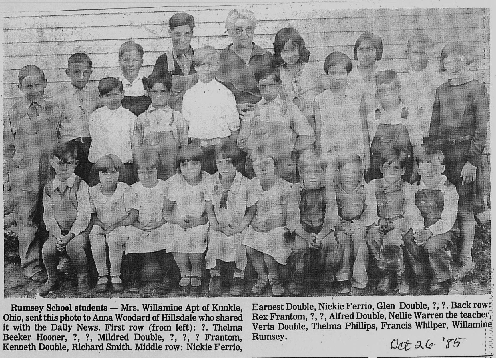  Rumsey School HDN Oct 26, 1985 