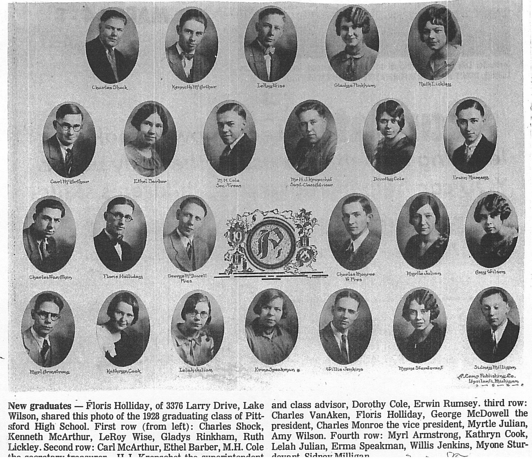 Pittsford High School Grads of 1928
