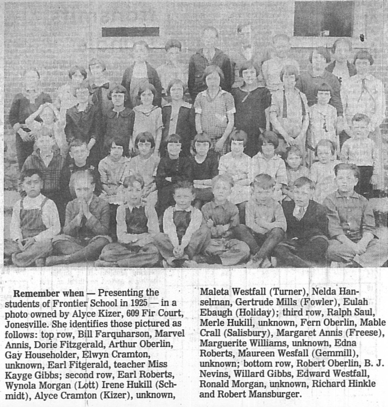  Frontier School 1925 