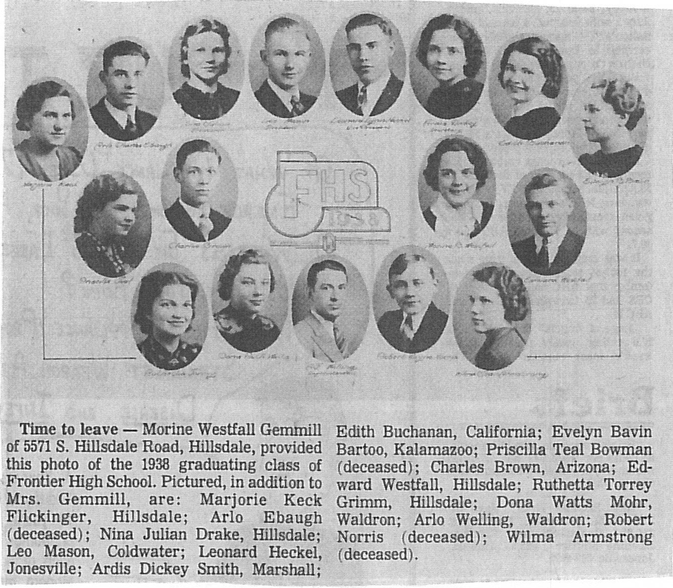  1938 Frontier Graduates 