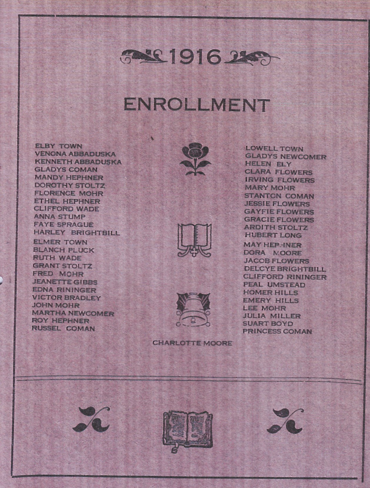 1916 White School Student List