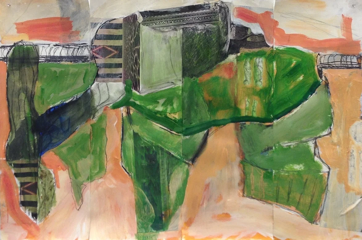   Pelt   Collage, charcoal and acrylic on paper  36" x 24," 2014 