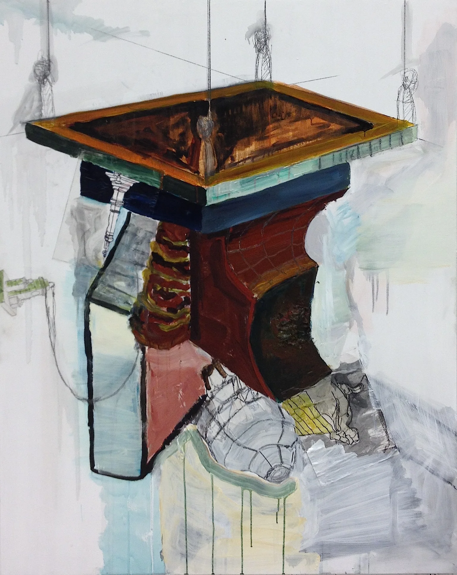   Imaginary Monument n. 1   Collage, graphite and acrylic on panel  48" x 60," 2014 