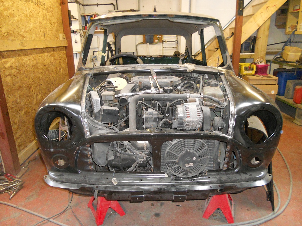Front of Mini Sports Pack During Restoration by The Real Mini Company