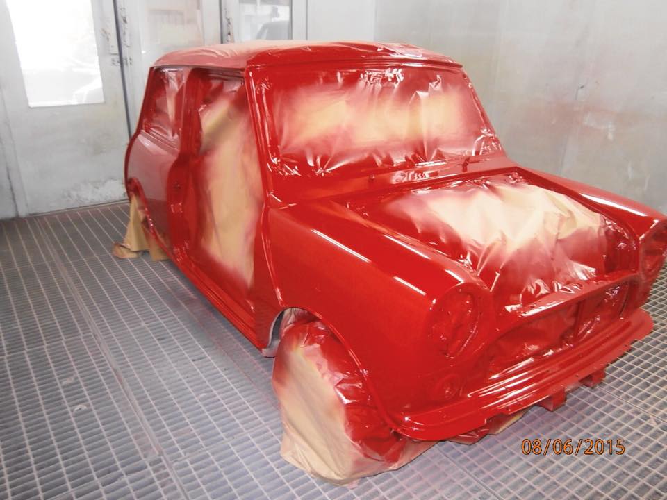 TRMC_Mini_Cooper_Being_Resprayed_in_Red