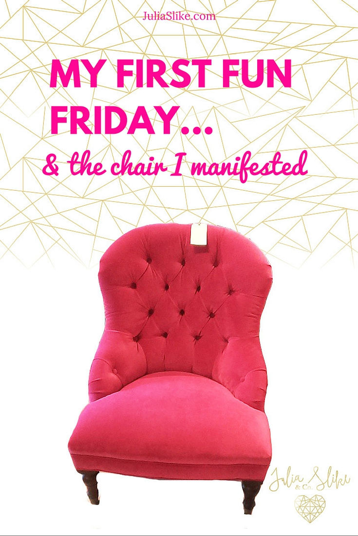 The perfect pink chair was in the front door as soon as I walked in the store!