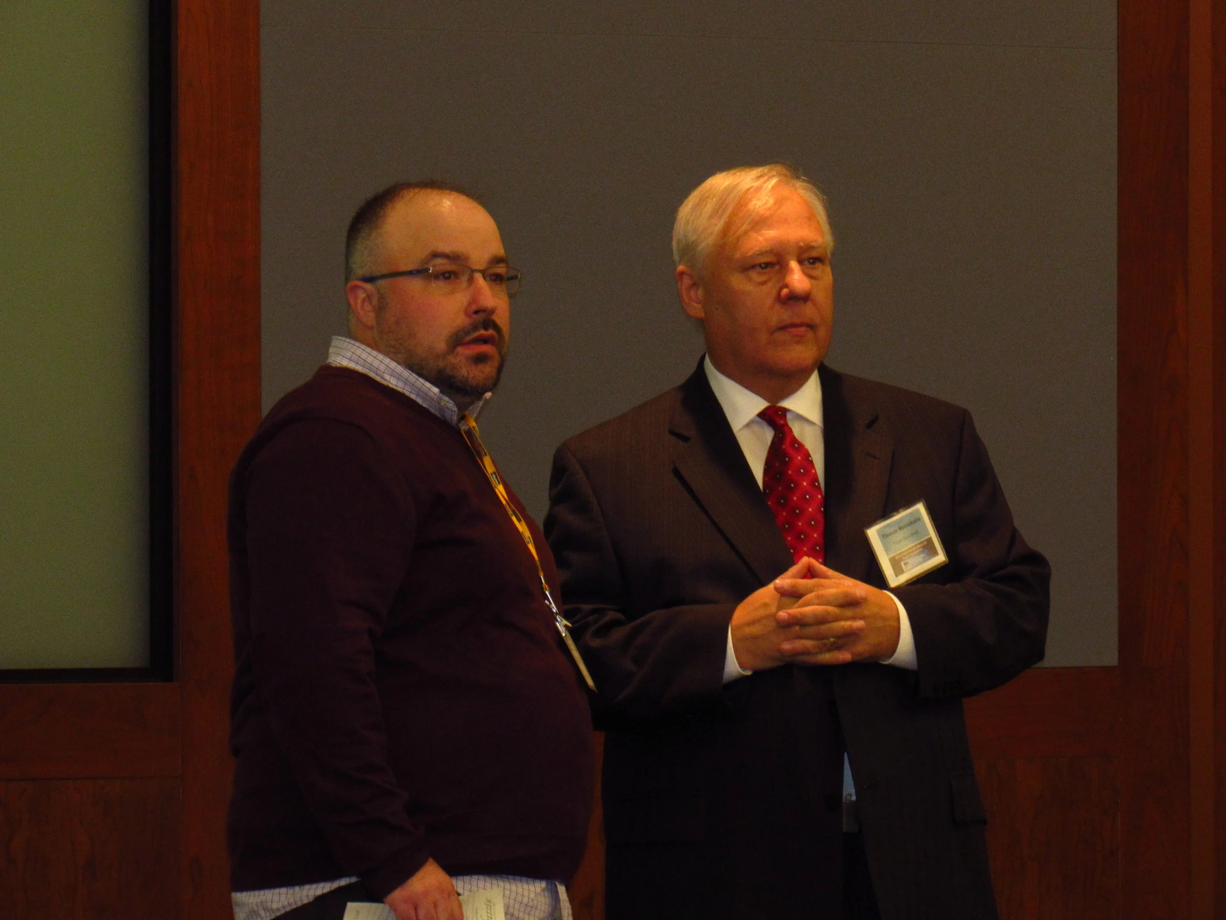 Observing the symposium crowd