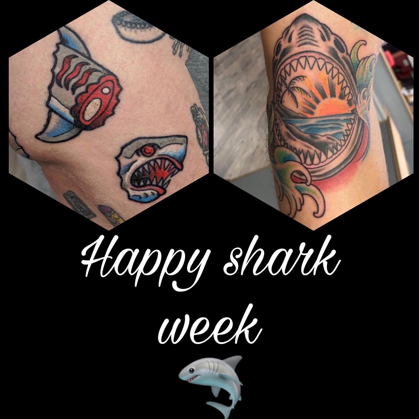 Here&rsquo;s some shark attacks made by @bdobiastattoos &amp; @tattoosbymattnelson 🦈 

#sharkweek #sharkweek2020 #sharkattack #sharktattoo #sharkfishing #lrtc #lightningrevivaltattoo #lightningrevivaltattoocompany #lightningrevival #michigan #westmi