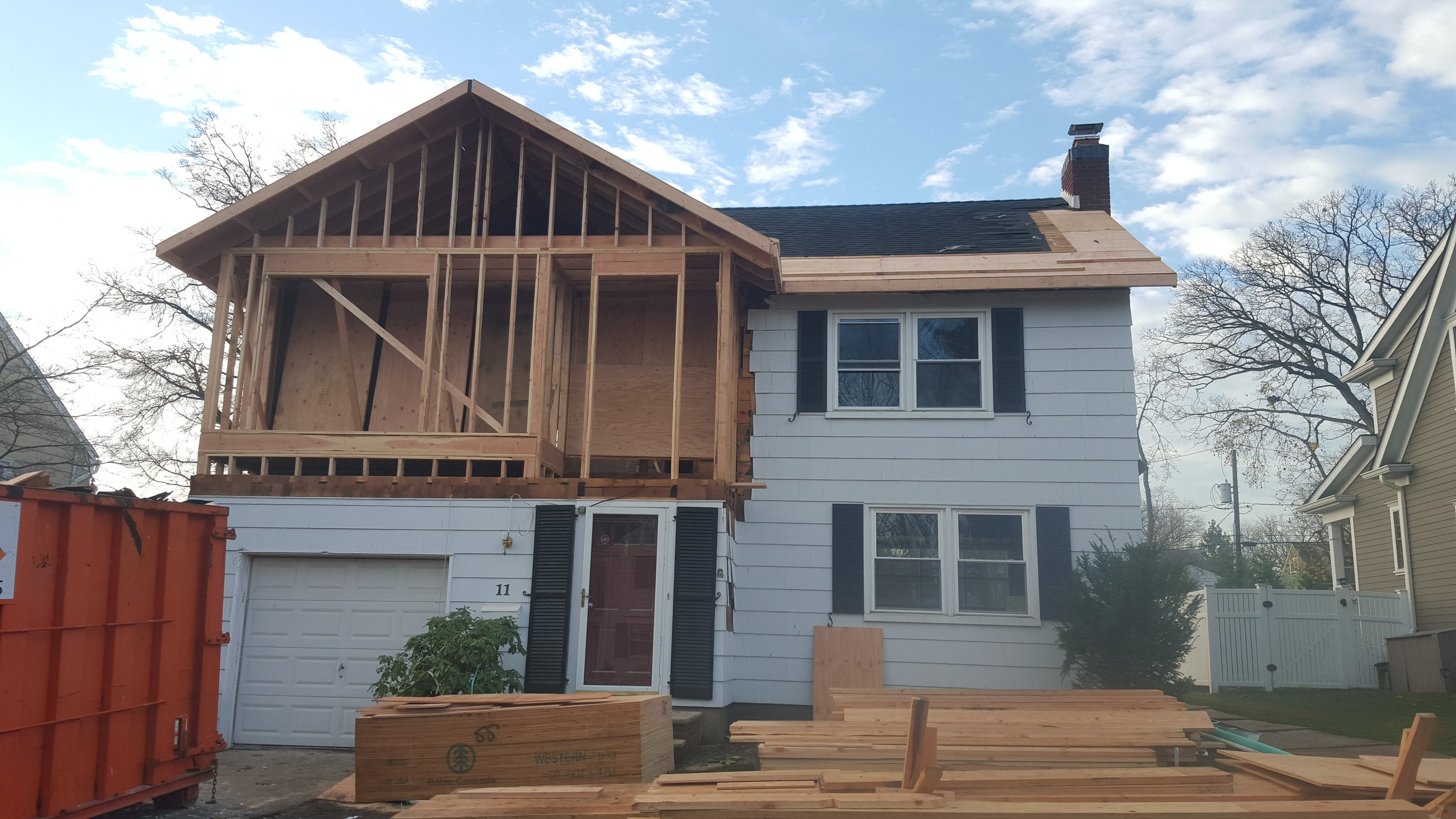 New Front Addition and roof overhangs add space and curb appeal