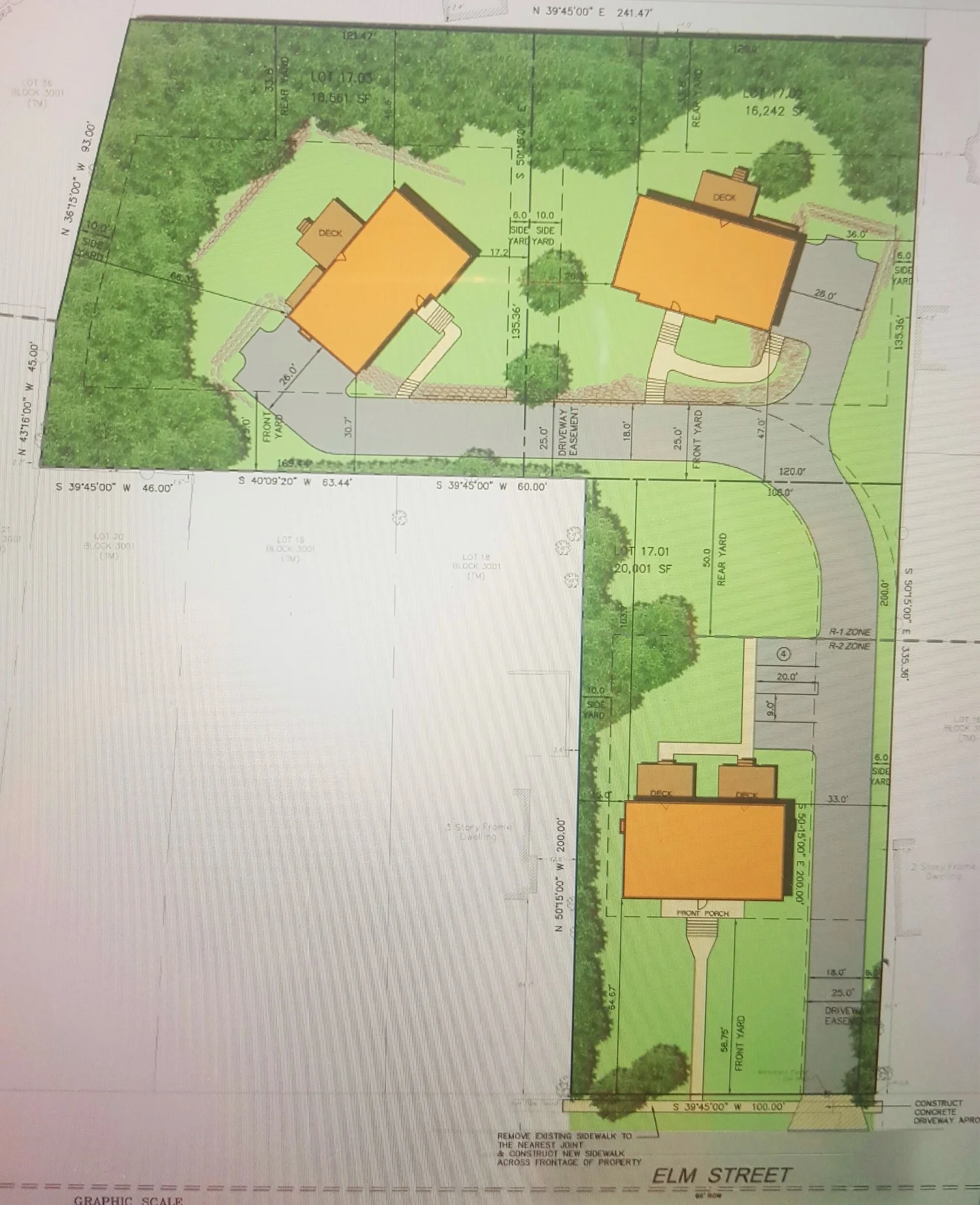 Left Rear home is 4 Gates Lane. Right Rear is 2 Gates Lane. Front 2 family addresses will be 92 and 94 Elm Street