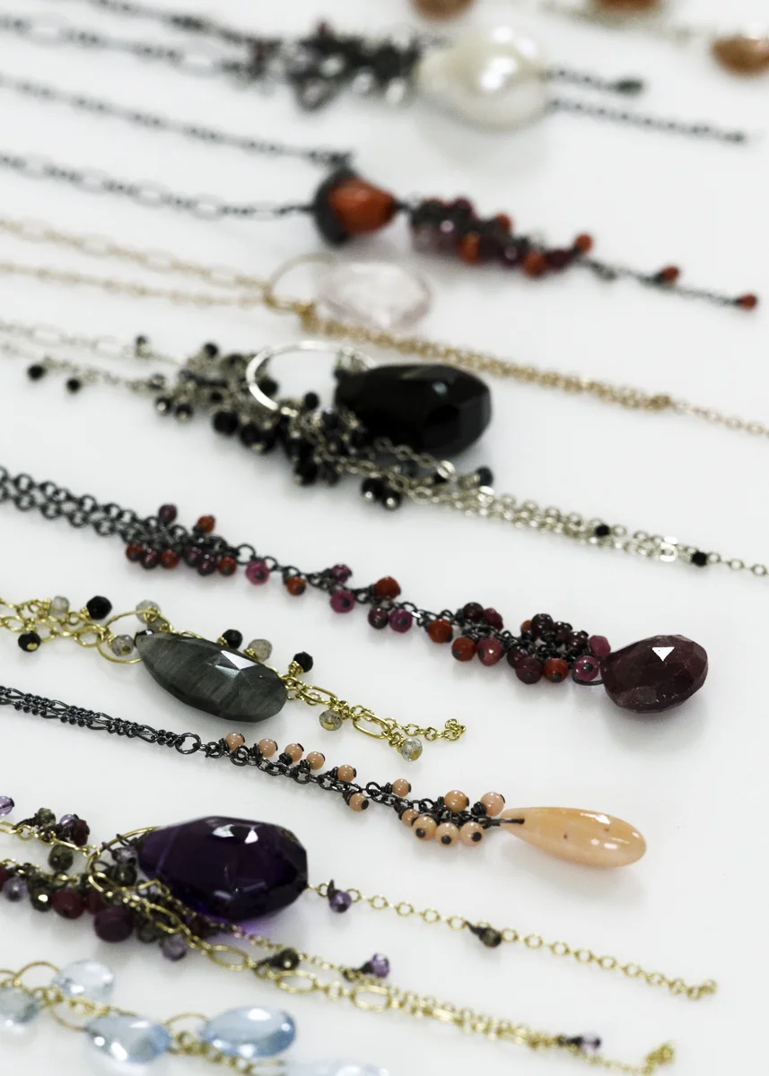 CG one of a kind gemstone necklaces