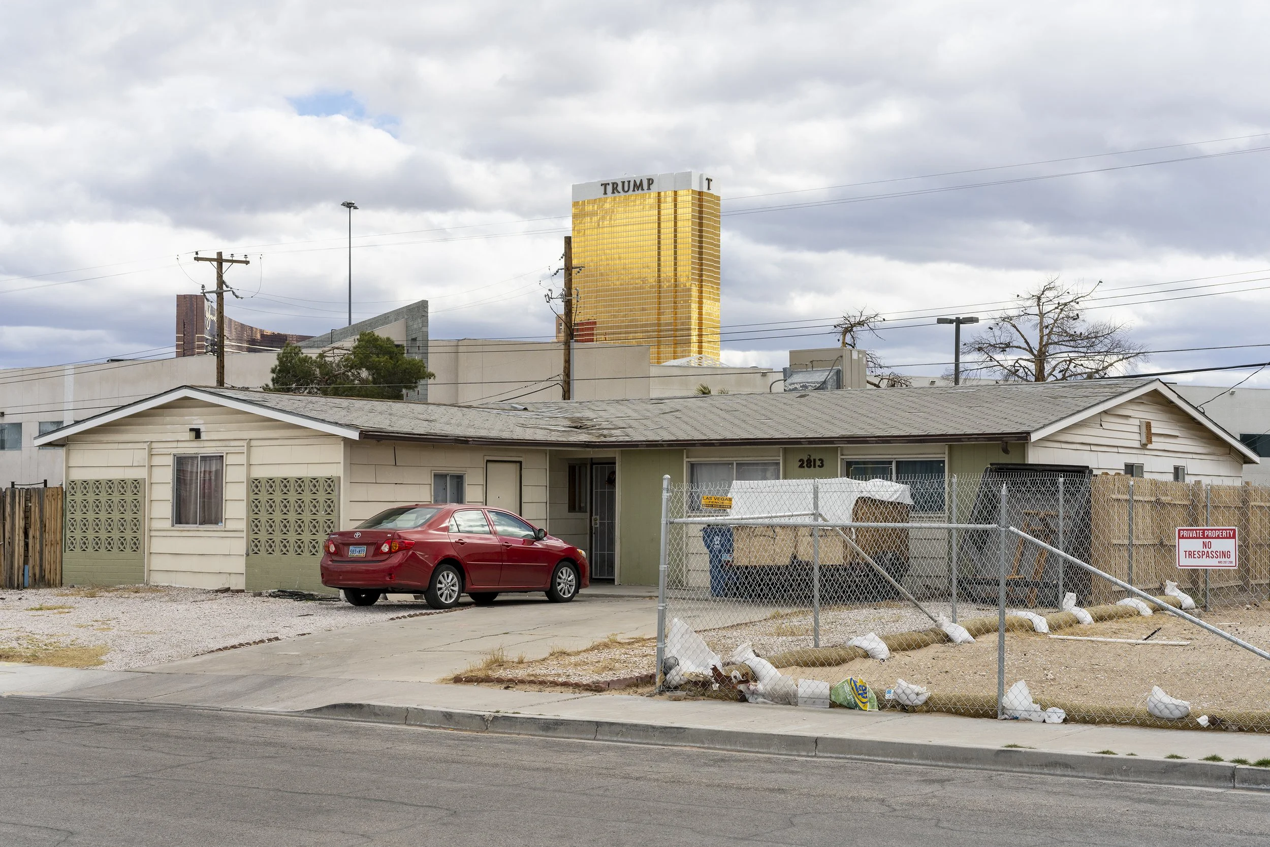 Untitled (House with Trump Hotel) Paradise, Nevada 32x48" Archival Pigment Print