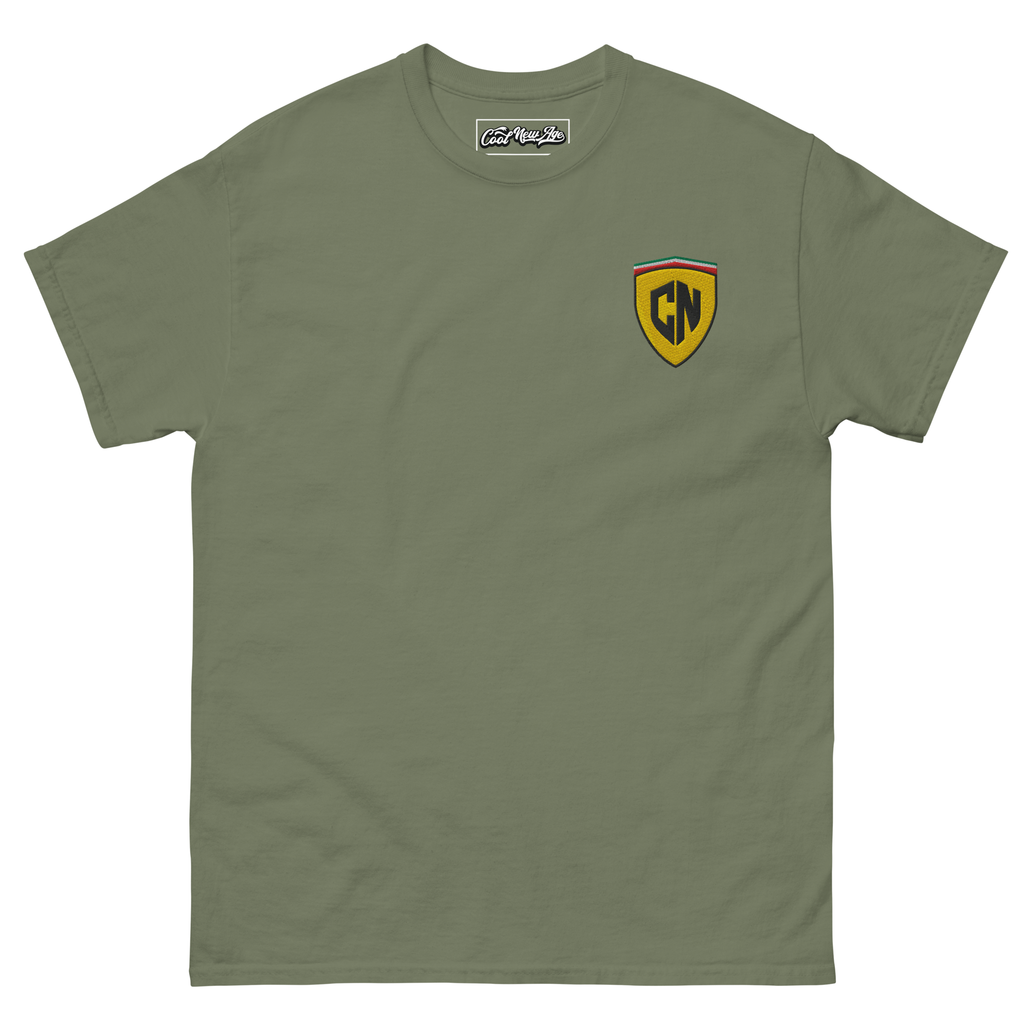 unisex-classic-tee-military-green-front-69d1378ae0578.png