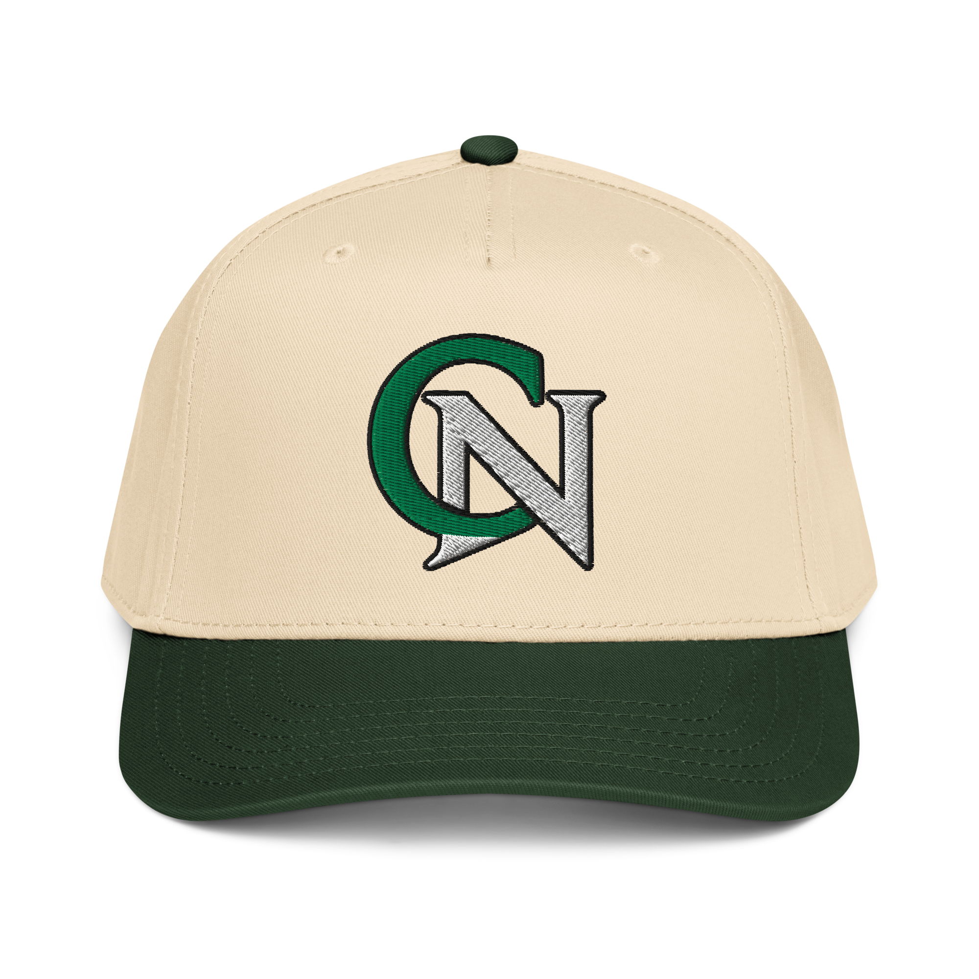 5-panel-mid-profile-baseball-cap-dark-green-natural-front-6a5a47ce38330.png