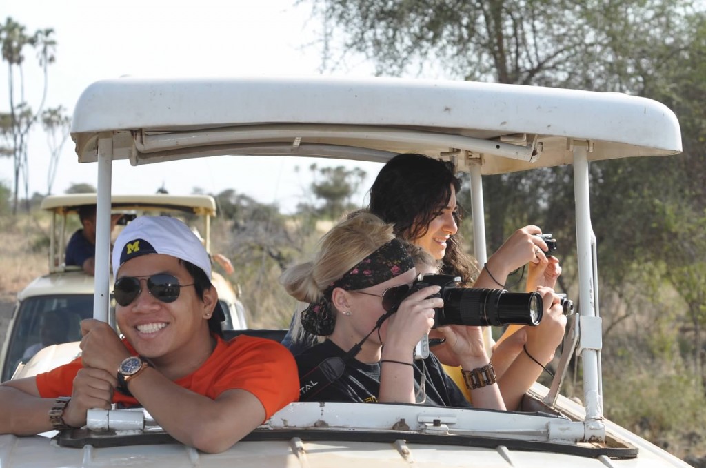 Bonus: Students taking in the Action on a Safari Trip