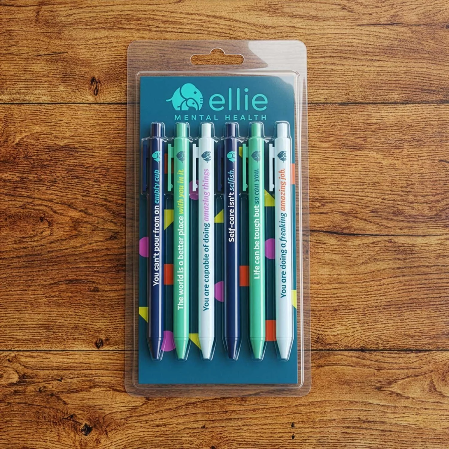 Ellie Mental Health / Branded Motivational Pens and Packaging Design