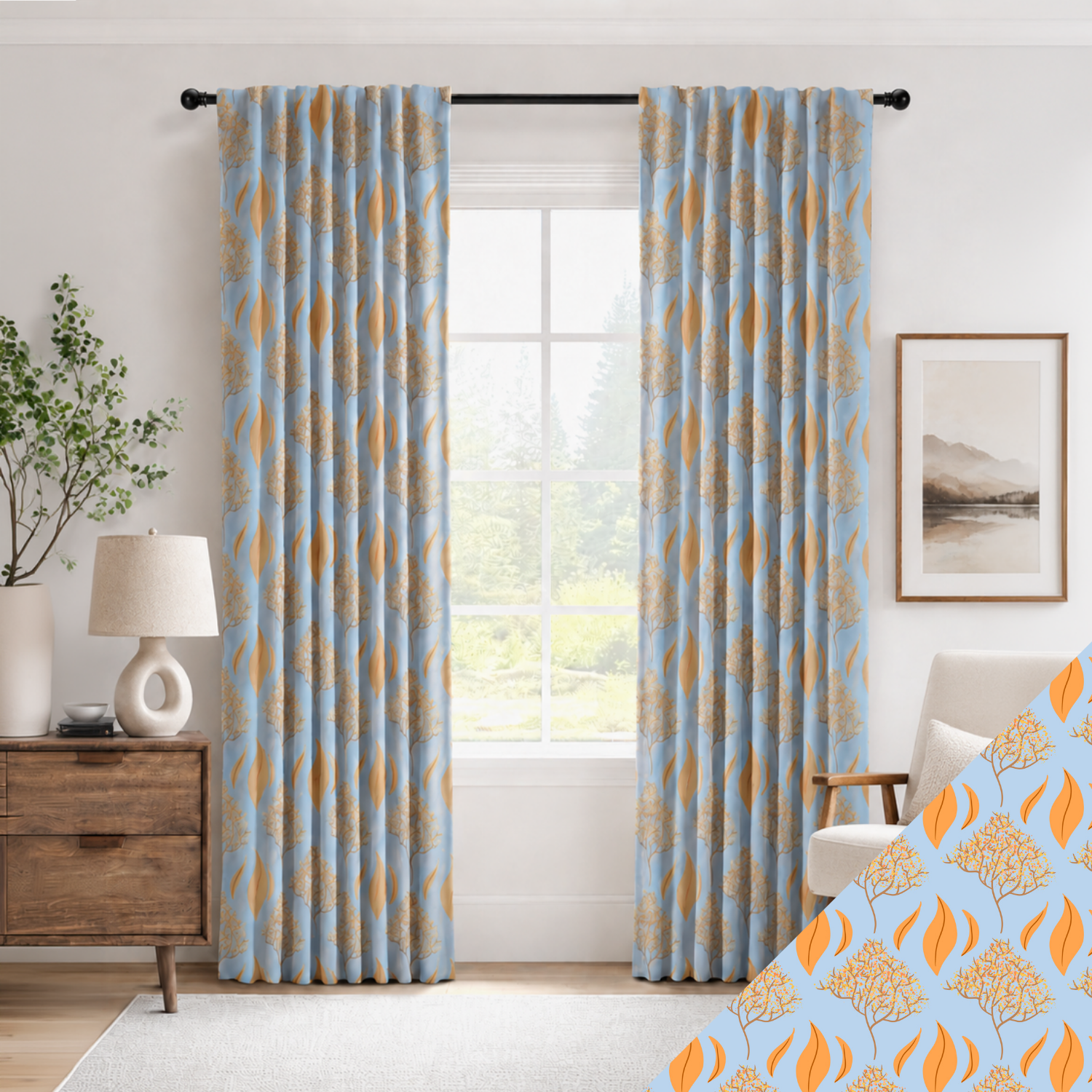 kira-olson-botanical-curtain-textile-mockup living room