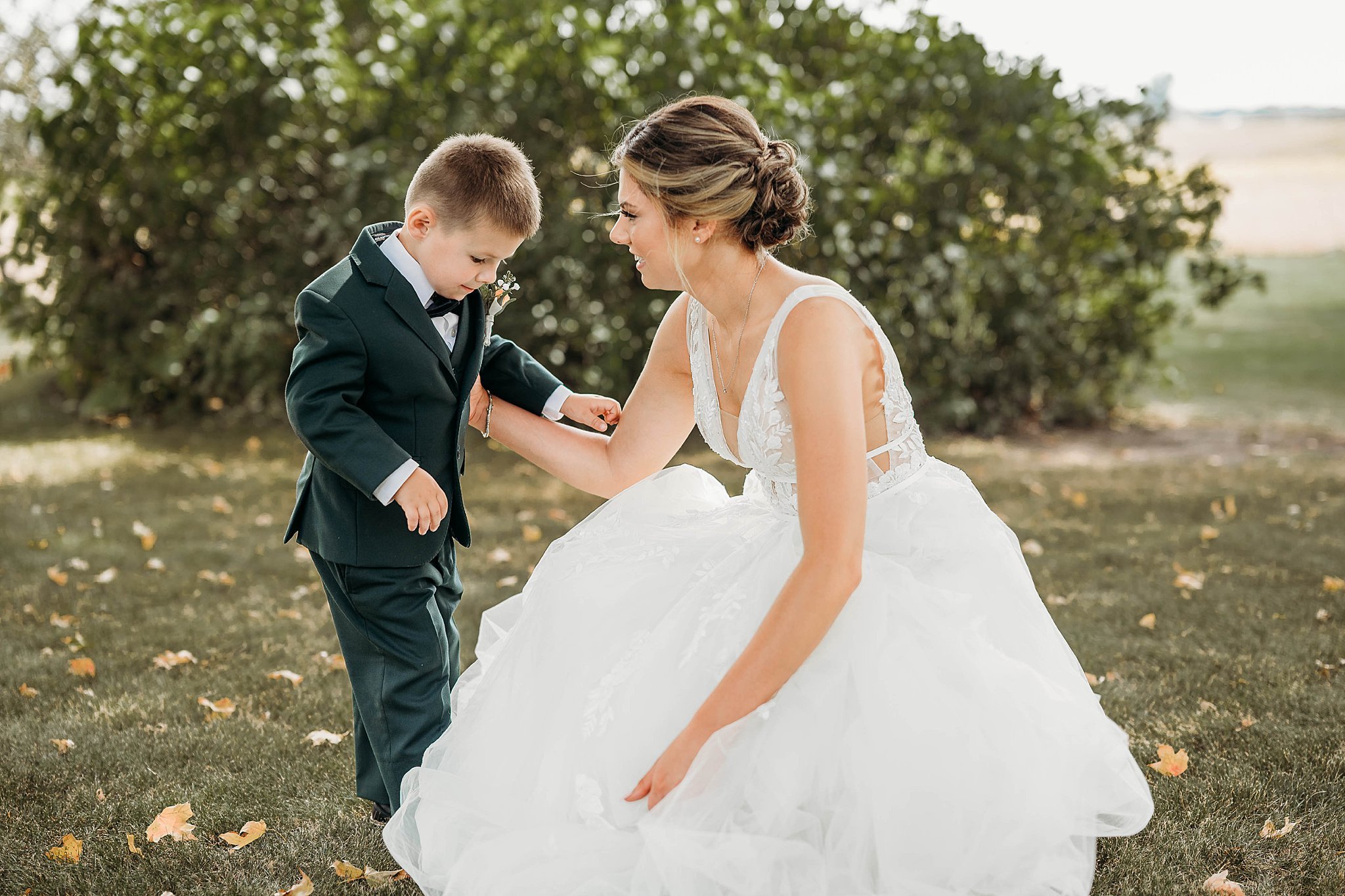 Mother and son share wedding moment