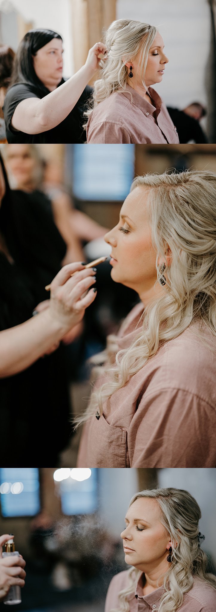 Minneapolis bride gets hair and make up done by professional