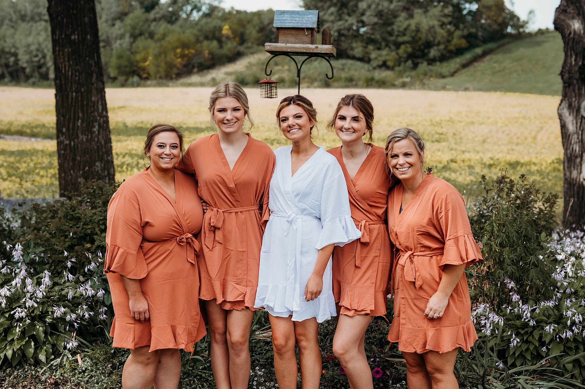 Bridesmaids robes at Minnesota wedding