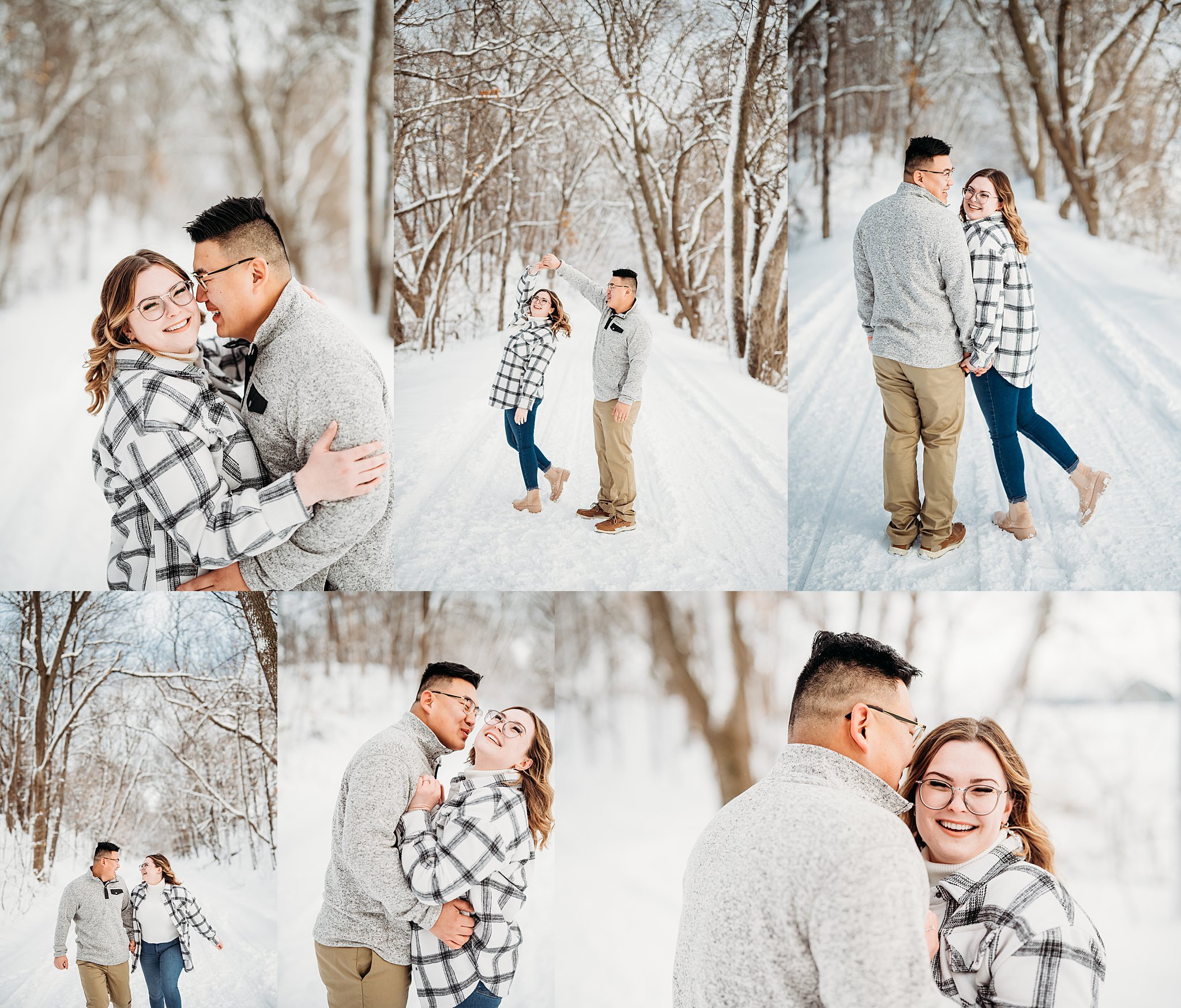 Snow covered engagement photos
