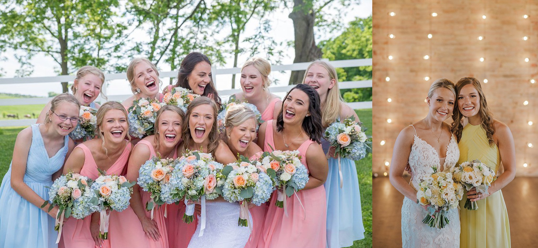 Minnesota wedding photographer at sisters' weddings