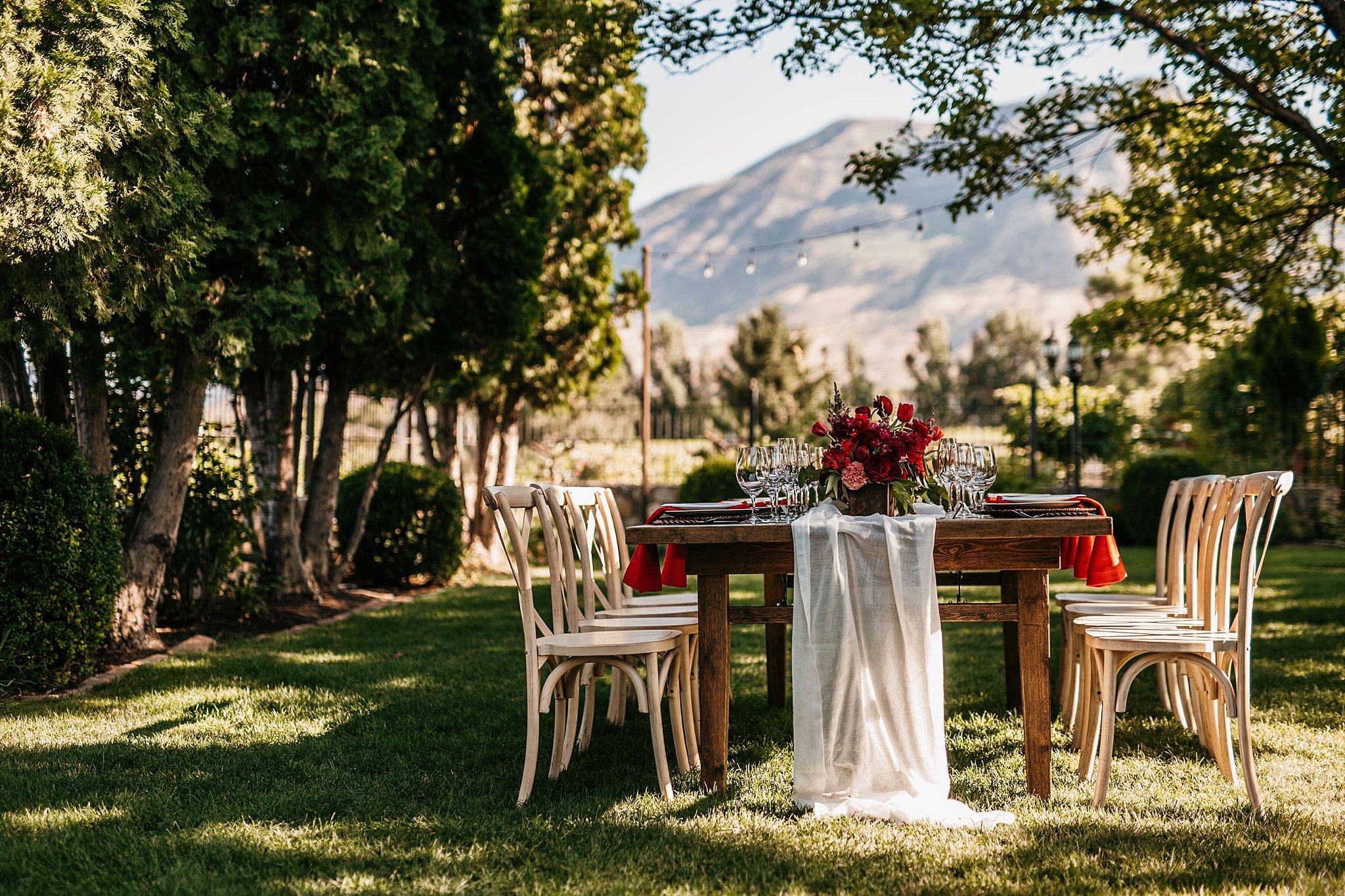 Outdoor wedding reception