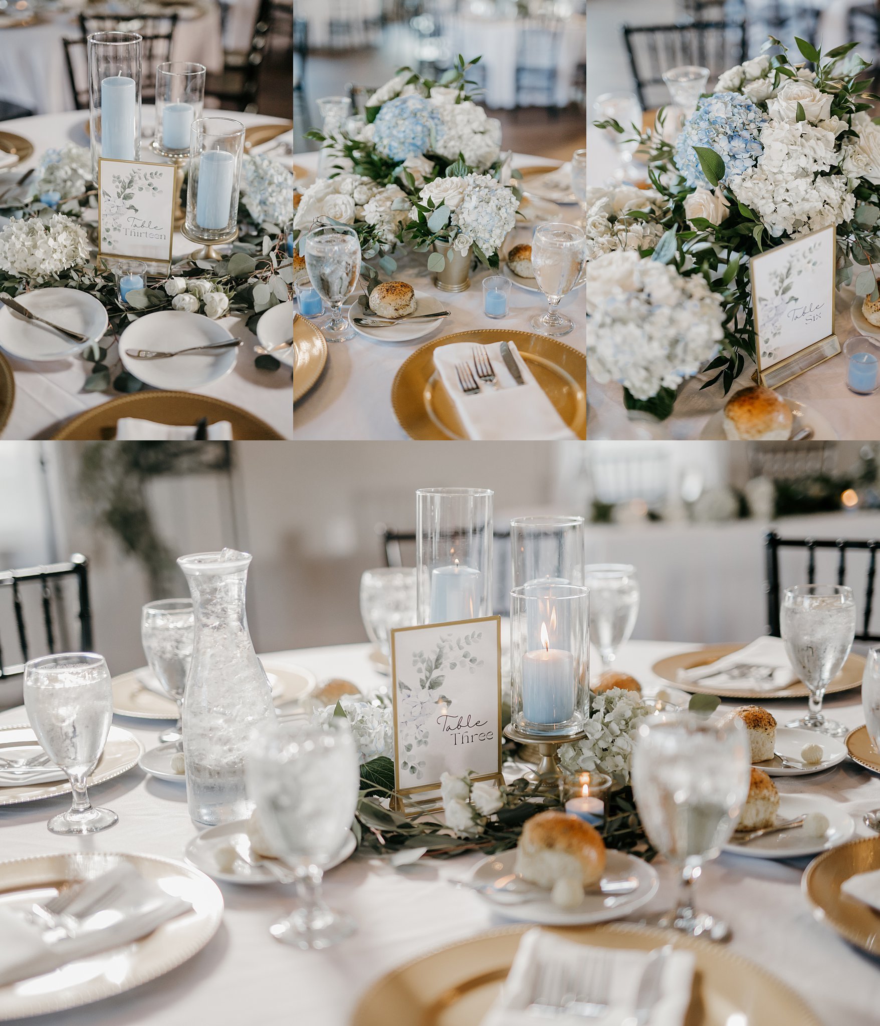 light blue floral wedding centerpieces