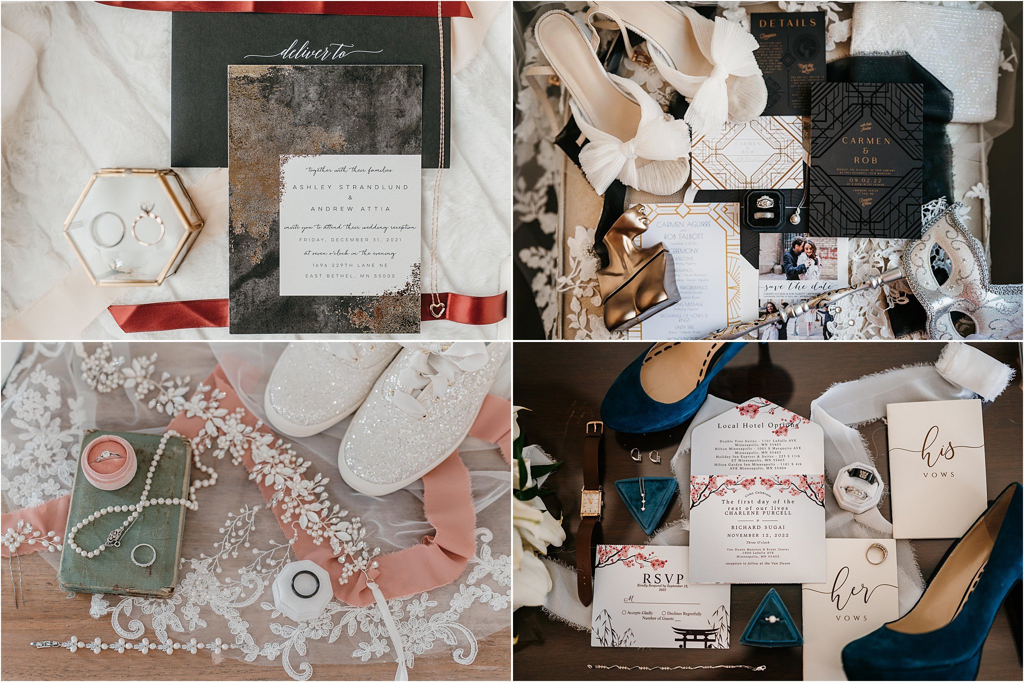 series of wedding day details