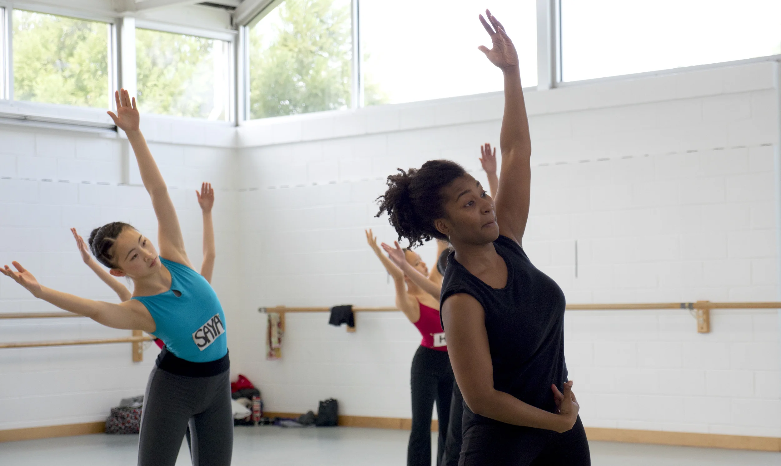 Melanie teaches visiting students at The Washington School of Ballet.