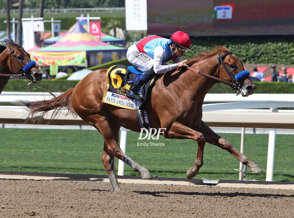 Taiba Winning the Gr. 1 Santa Anita Derby - 2022