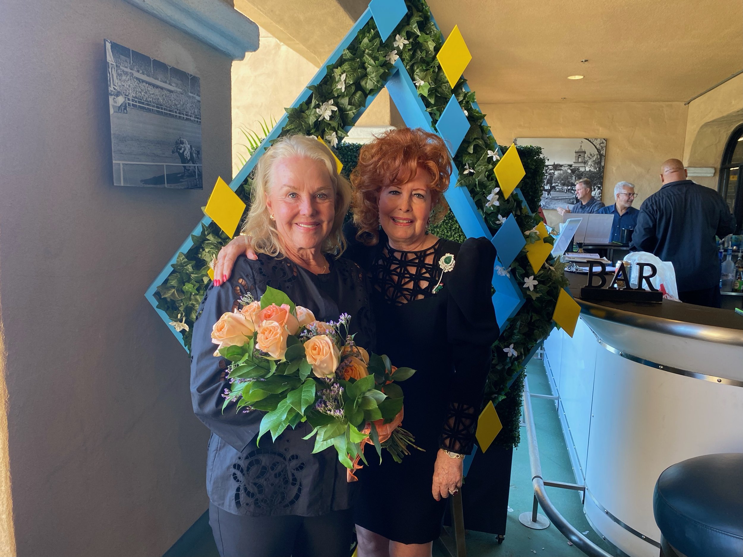 Joan Masterson and Dianne Bashor Celebrate Following Rothschild's Win at Del Mar