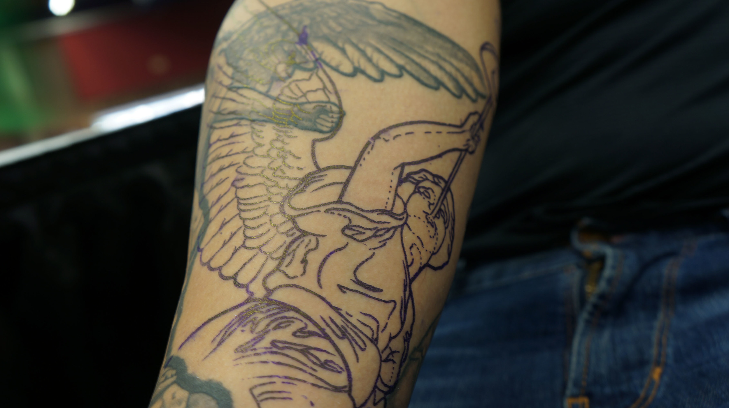 Here's a closer shot of my stencil, dried and ready to go!