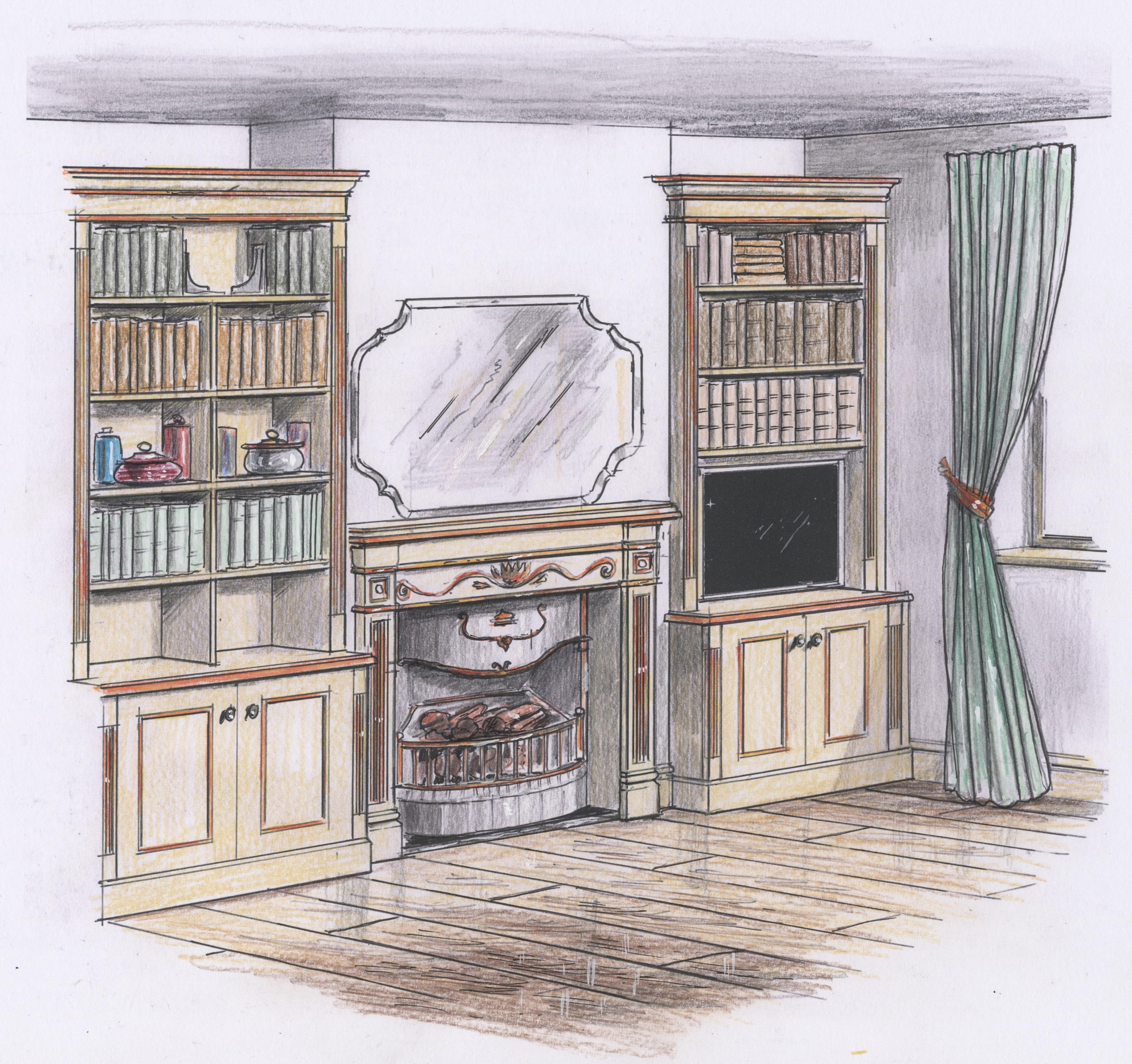 bookcase and fireplace area.jpg