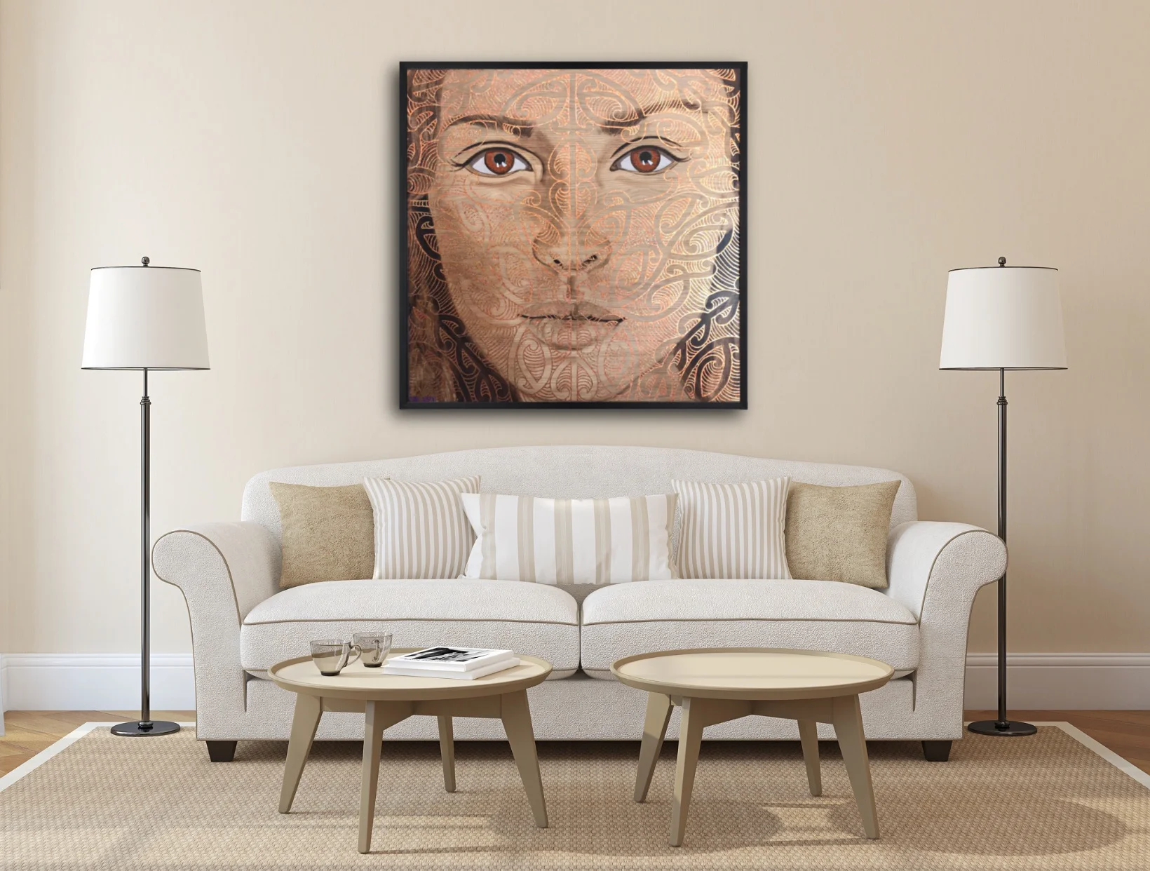If you email me a photo of your wall I can show you what any of my paintings will look like in your room. INFO@JENNYMEHRTENS.COM