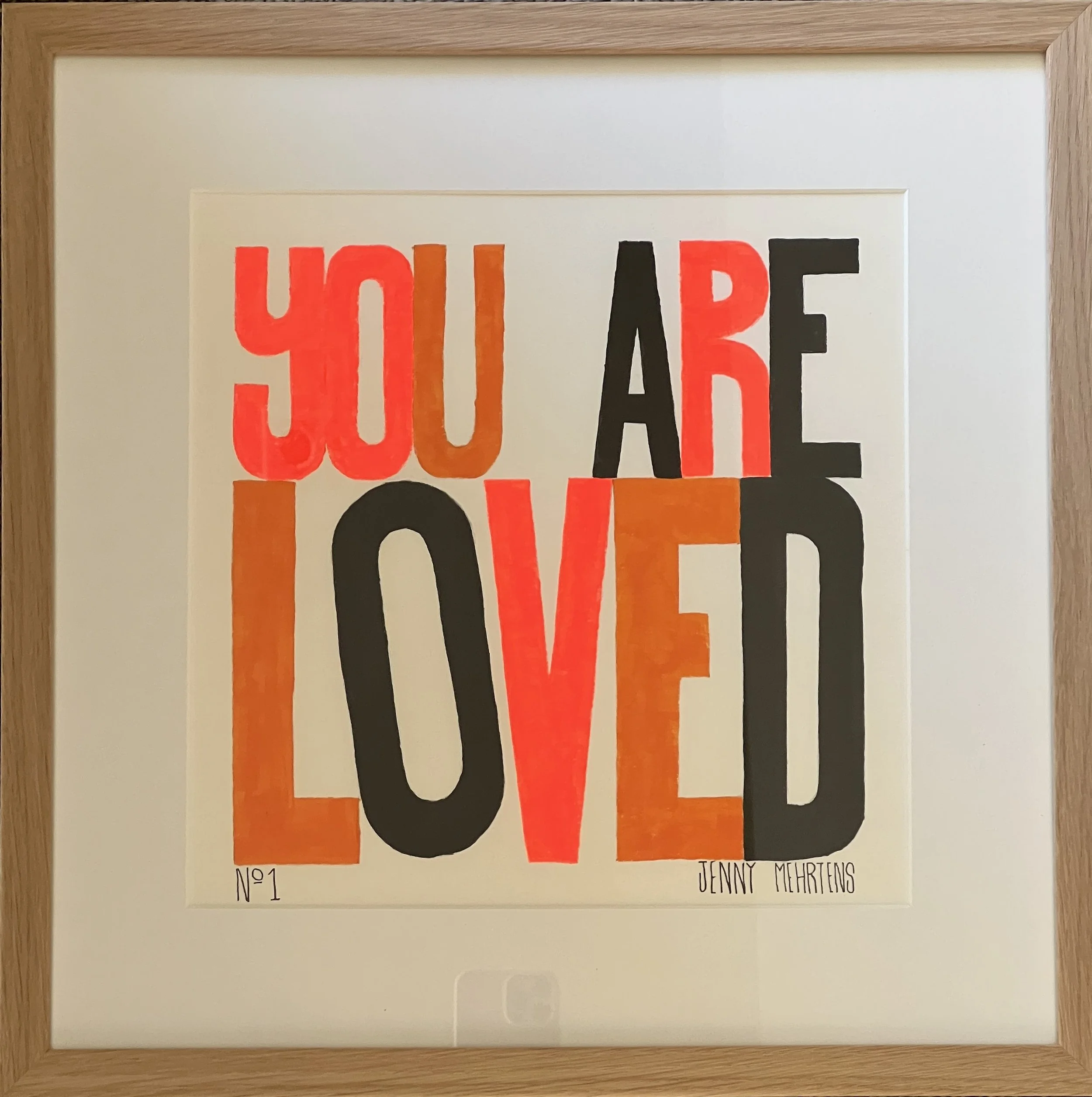  YOU ARE LOVED - NO.1   acrylic on Fabriano paper  43cm x 43xm  sold 