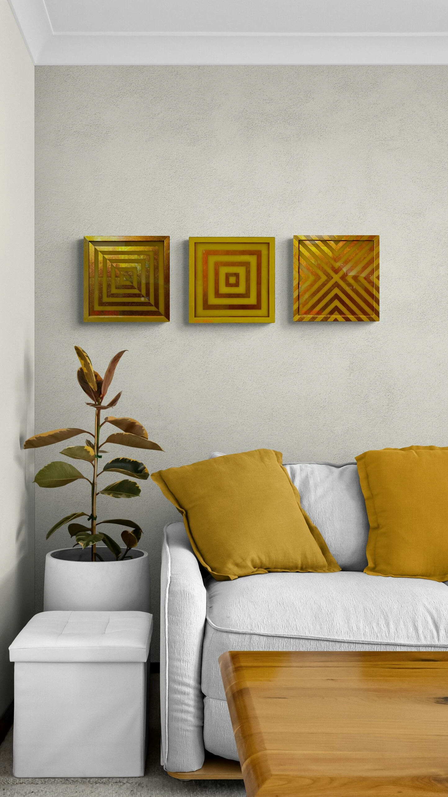 If you email me a photo of your wall I can show you what any of my paintings will look like in your room. jennymehrtensarist@gmail.com