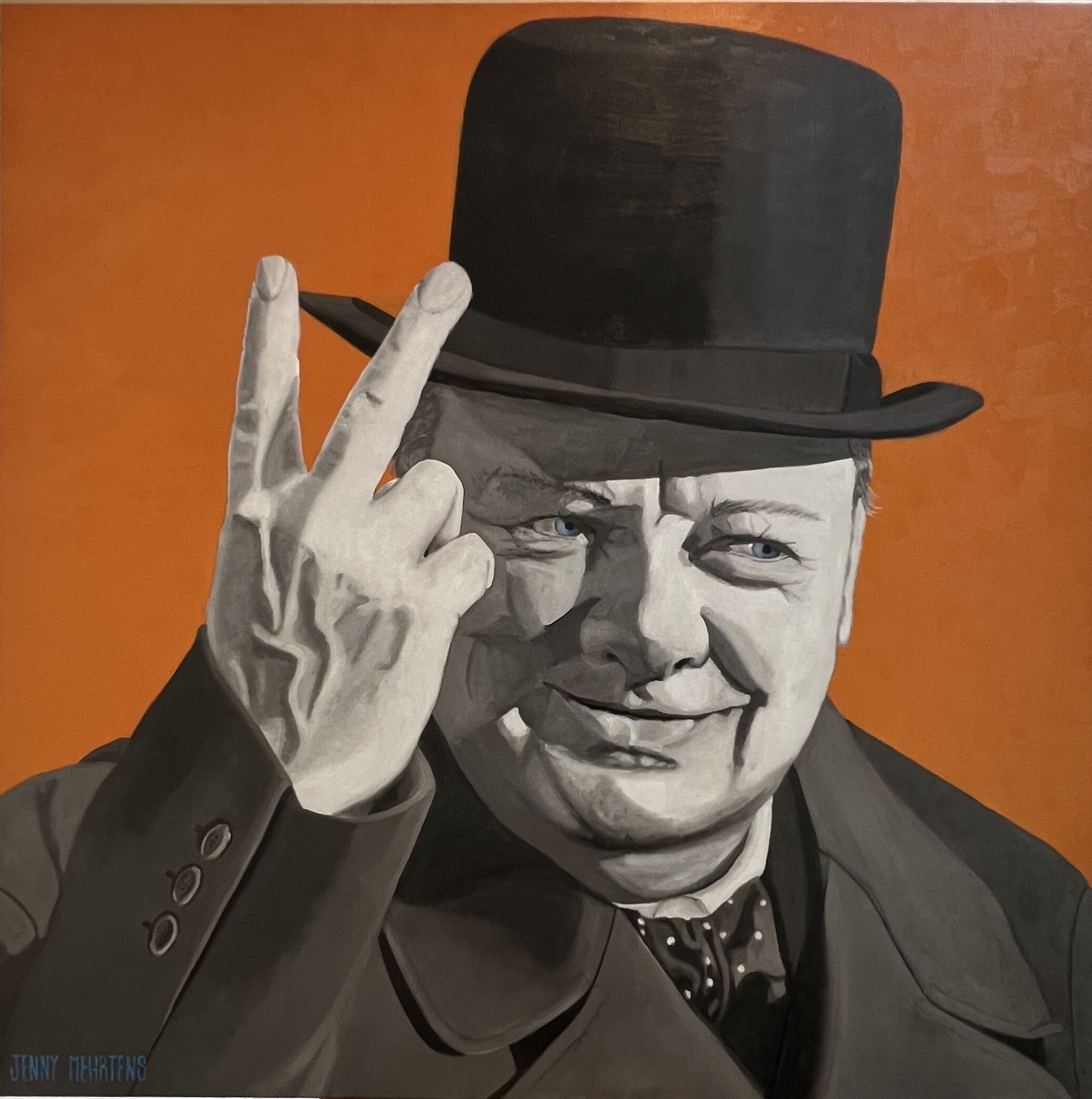  VISIONARIES - WINSTON’S SALUTE oil on canvas 1m x 1m $11,500 sold 